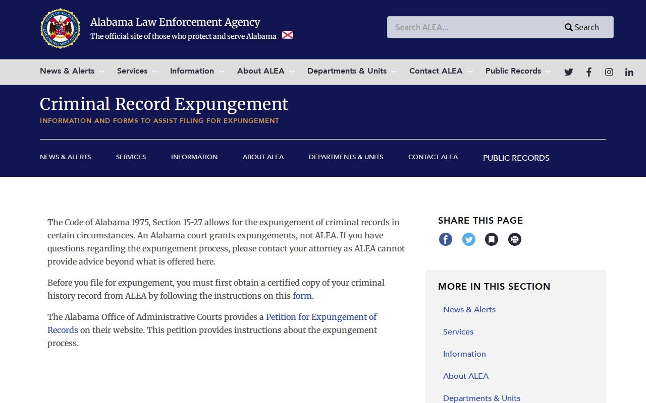 Fayette County release mugshots Alabama expungement source